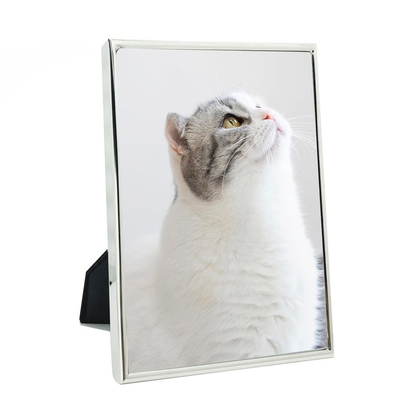 DECANIT 5x7 Picture Frame Metal, Thin Profile Photo Frame 5 by 7 Inch, Display for Wall or Tabletop,Silver - Image 1